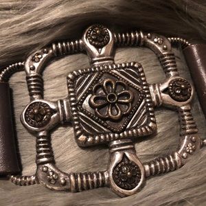 Chico's Leather/Metal Brown Belt